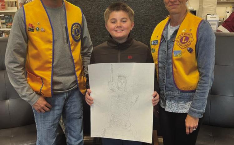 The Colorado City/Rye Lions Club was proud to name Mason Goldberg as the local winner in the 2025-2026 Peace Poster Contest. Courtesy Photo