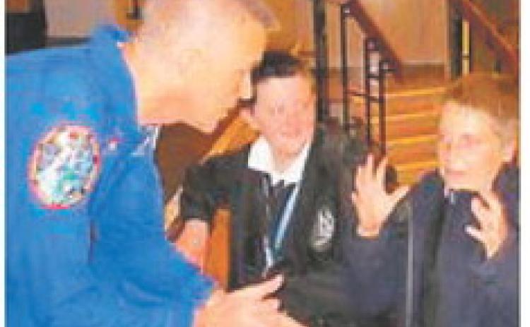 Students had a chance to visit with Lt. Col. Duane 'Digger' Carey during the Space in the Community event at PCC. Courtesy Photo