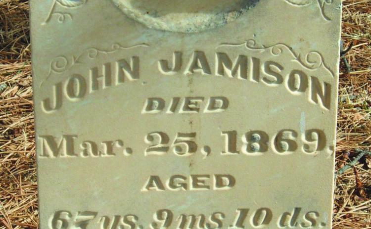 John Jamison tombstone Courtesy Photo