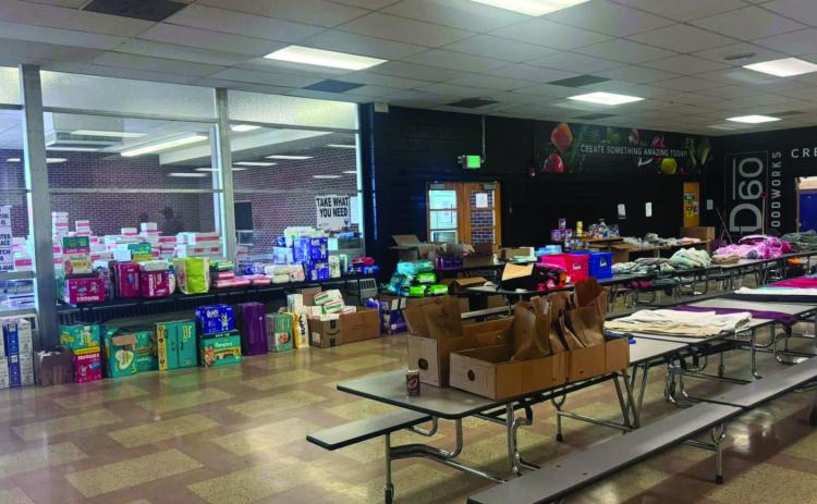 The DAC is well-stocked to help evacuees. In this room, there are diapers, medical supplies, and clothing. Other rooms offer food and other resources. Courtesy Photo