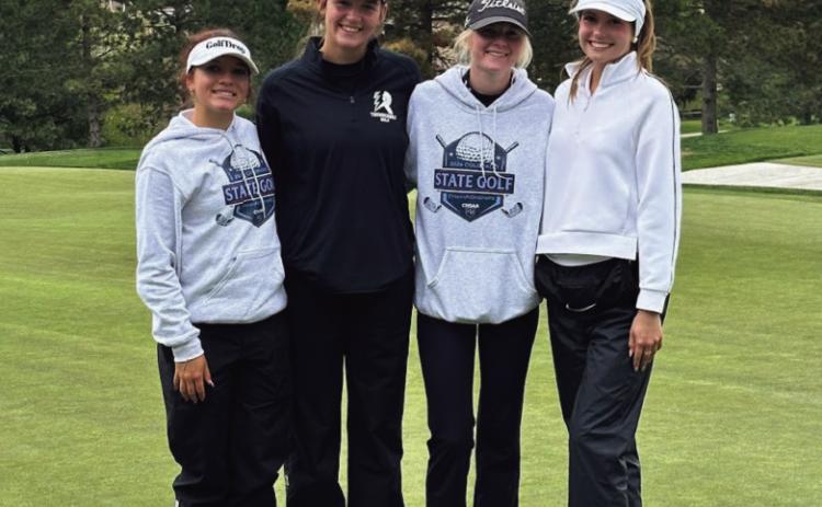 Rye High School Golf Team placed fourth at the state tournament. L-R: Gloriana Ruiz, Reese Simpson, Olivia Donlon, Hannah Davis Courtesy Photo
