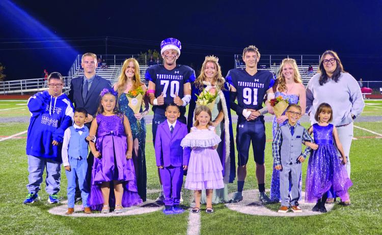 The 2025 Rye High School Homecoming Court, (L-R) Top Row - Jayden Lucero (2024 King), Kobe Boisvert, Vayla Agee, Anthony Adams - 2025 Homecoming King, Taylor Pye - 2025 Homecoming Queen, Logan Jones, Olivia Donlon, Hannah Statezny (2015 Queen) Bottom Row - Mason Day, Brynlee Boisvert, Cruze Wiant, Anisten Ewing, Ezra Swartwood, Brynlie Valdez Courtesy Photo