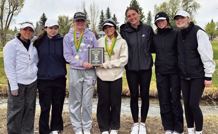 RHS Girls Golf tea, (L-R) Melody Twarog, Kendall Lathrop, Olivia Donlon, Gloriana Ruiz, Reese Simpson, Adiena Jarbo, Ariel Miller Terry Kraus Courtesy Photo