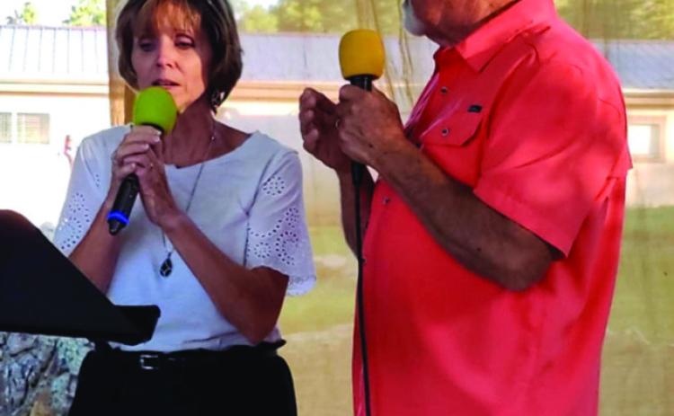 Ann and James Naron sang two duets at the River of Life Assembly of God Church Talent Show on Friday evening. Photo by Shirley Pigg