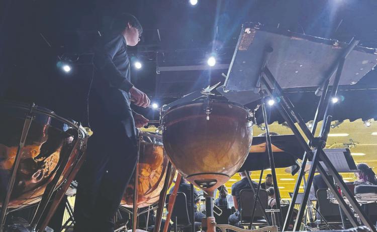 Rye High School Band student Logan Tillery at the Timpani Courtesy Photo