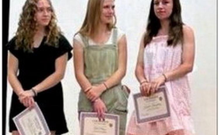 Scholars McKenna Heasley, Leah Peterson and Kendall Himmelberg (L-R) awarded $1000 each from the Colorado City/Rye Lions Club. Courtesy Photo
