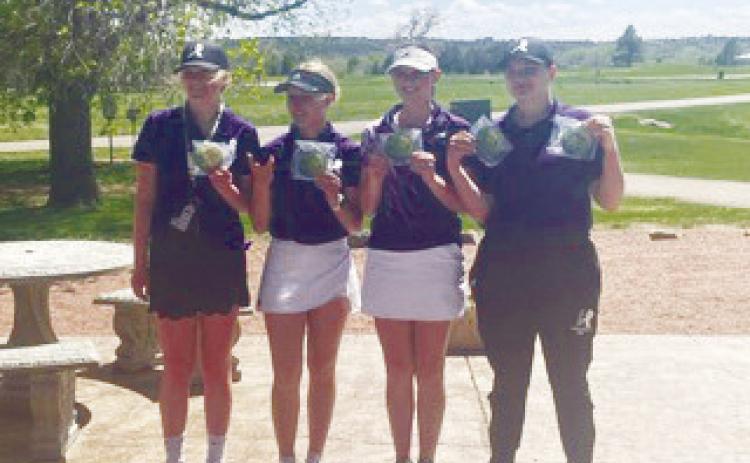 Pueblo County Hornet Invite winners (from left to right) Olivia Donlon, Kenzie Nielson, Kelsy Stribling, Emma Garcia Courtesy Photo