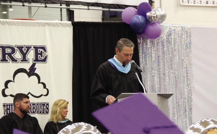 Rye High School Principal Matt DeJong at the Class of 2026 Commencement Ceremony. Photo by Terry Kraus
