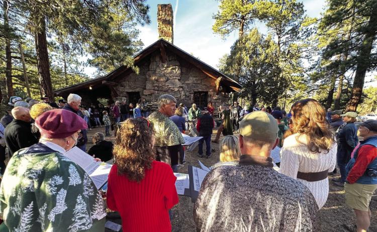 Quite a crowd gathered for the 73rd Yule Log Hunt in Beulah Courtesy Photo