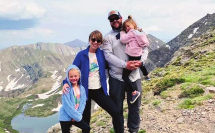The McKinley family (L-R) Parker, Kayla, Tyler, and Paislee take some time away from the hustle and bustle of work and home school. Courtesy Photo