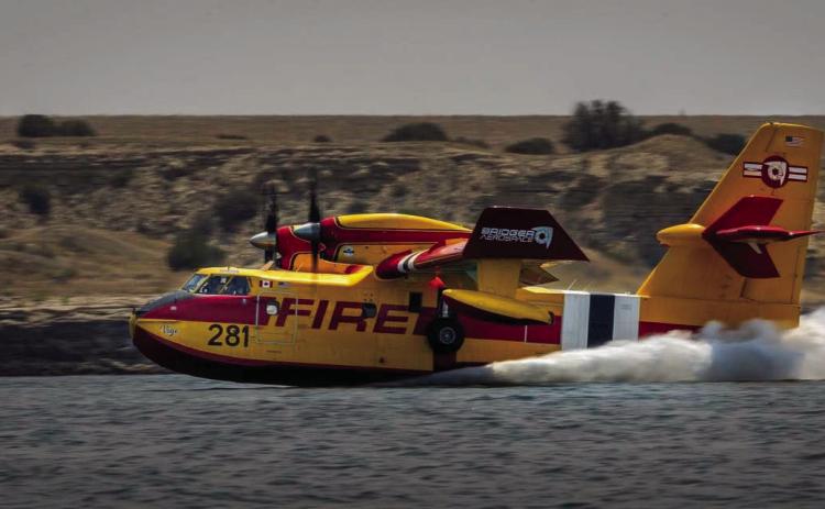 Super Scoopers work from the Pueblo Reservoir to fight the Aspen Acres Fire that began on April 29 and is at 15% containment. Courtesy Photo