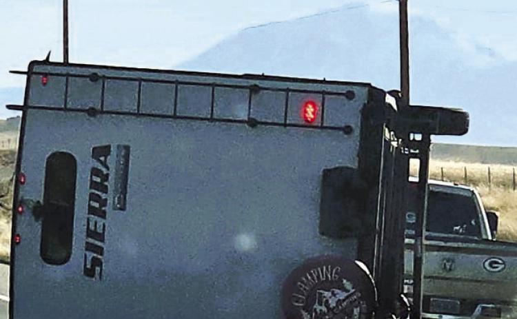 High-profile vehicles were at risk of being blown over during the recent high winds between Colorado City and Walsenburg. Courtesy Photo