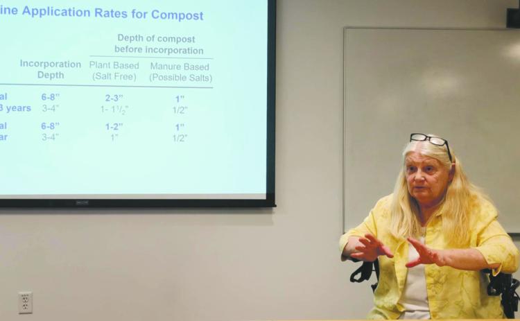 Kata Schmidt recently taught a CSU Etension class on vegetable gardening in our area at the Rawlings Library. Photo by Shirley Pigg