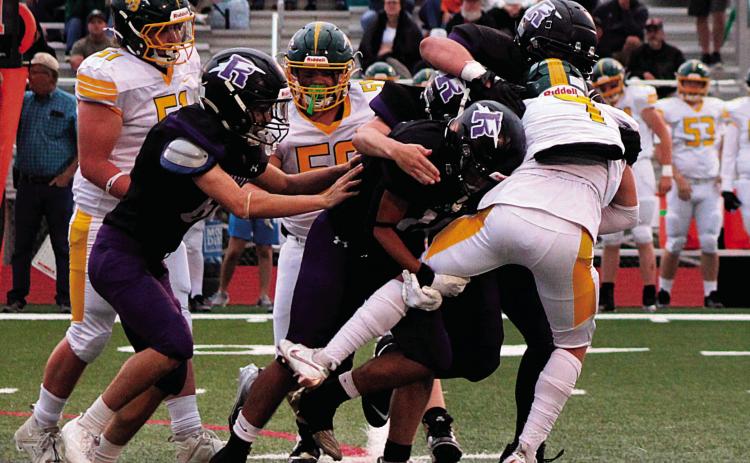 The Rye High School had nearly 500 yards of total offense in their 28-3 victory over Manitou Springs. Photo courtesy of Karen Rochester