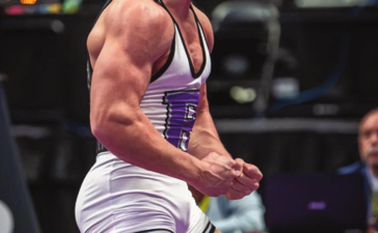 Remington Peterson completed a perfect 33-0 season, and won the gold medal in the 2A State Wrestling Championship in the 195 lb. weight class. Courtesy Photo
