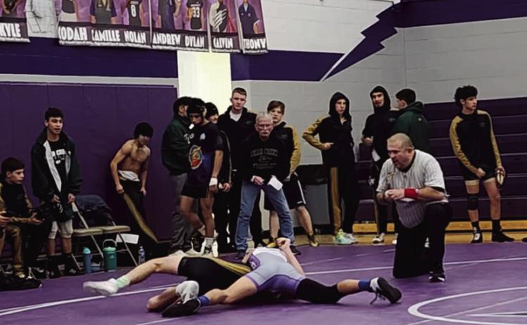 Andy Prichard gets a fall over a Bear Creek Opponent Courtesy Photo