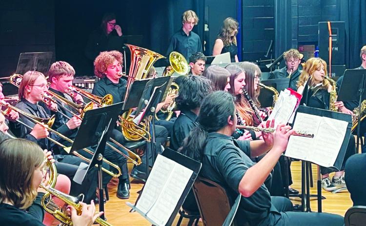 Rye High School Band entertains at local K12 Art Show Thursday evening Photo by Kacie Anglin