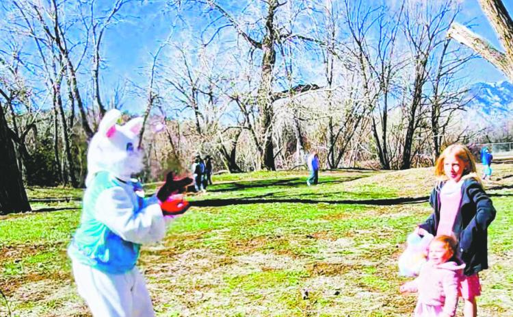 The Easter Bunny juggles eggs at last year’s event. Courtesy Photo