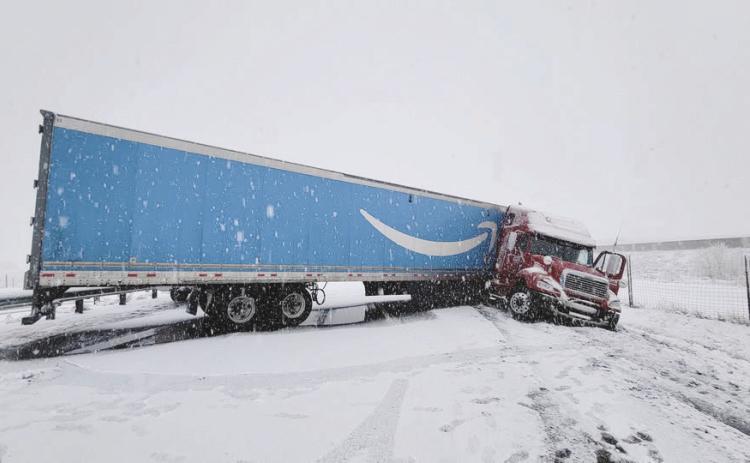 I-25 was closed in different directions for different accidents, including this one south of Colorado City during the fast moving storm on January 11. Courtesy Photo