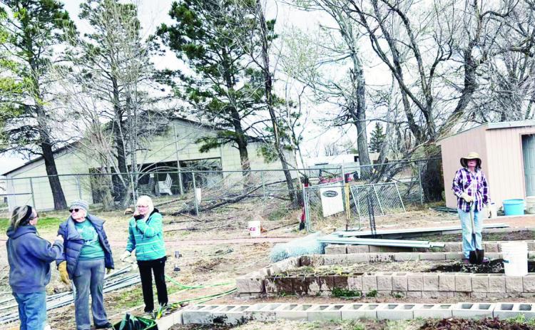 Community Garden volunteers show up to assist with spring over-See haul and get ready for memorial tributes. Courtesy Photo