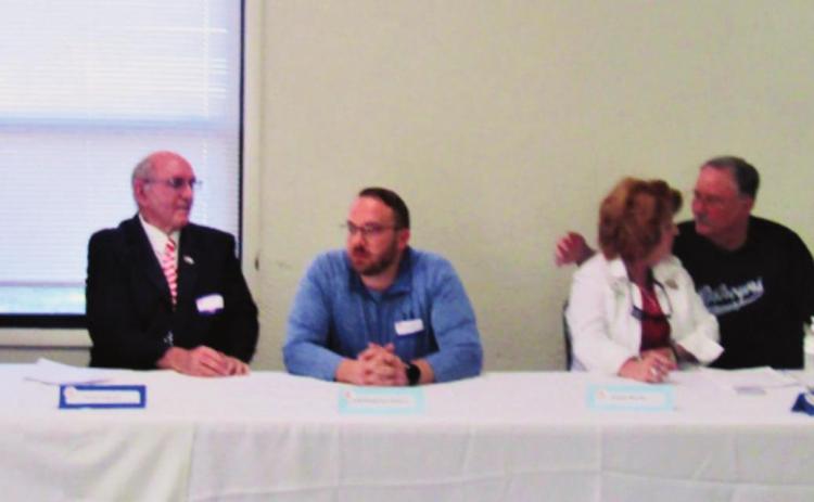 Courtesy Image Eight of the 14 Pueblo School District 70 Board of Education candidates attended a forum in Colorado City on Sunday.